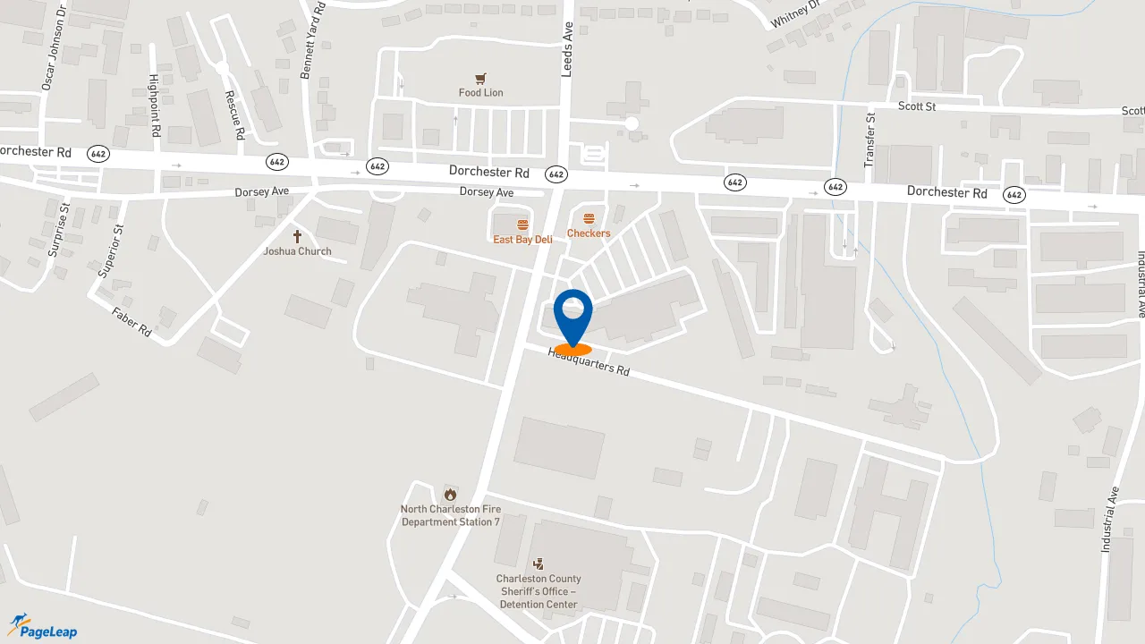 https://pageleap.com map showing location of Subway in North Charleston.