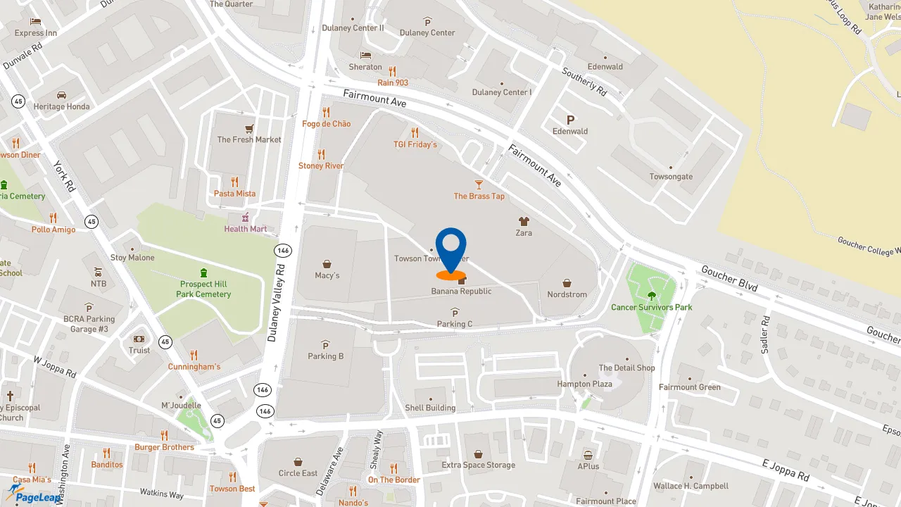 https://pageleap.com map showing location of Subway in Towson.