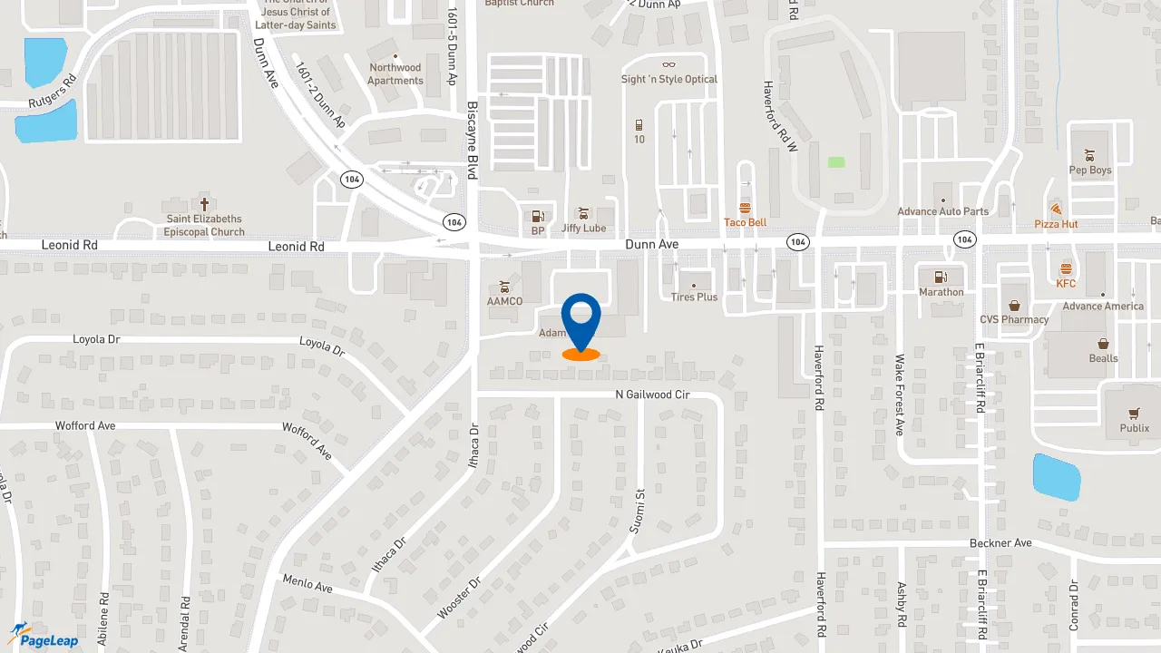 https://pageleap.com map showing location of Subway in Jacksonville.