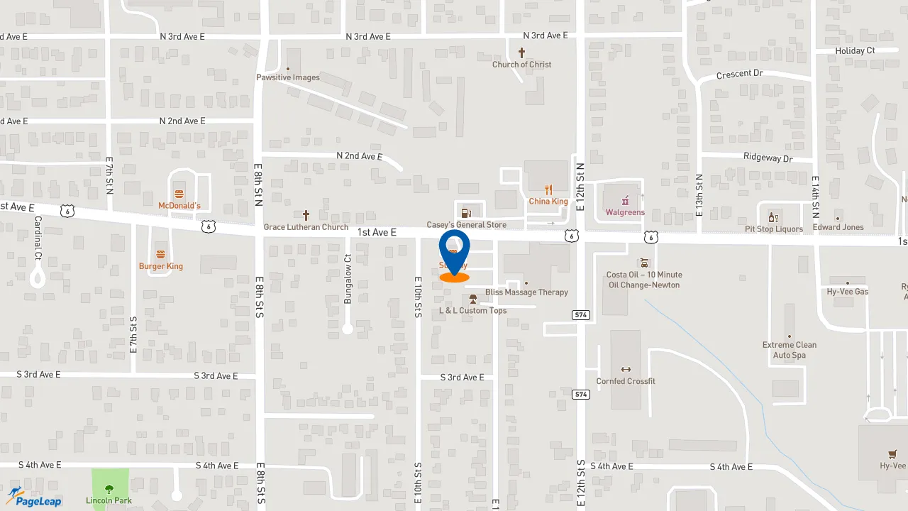 https://pageleap.com map showing location of Subway in Newton.
