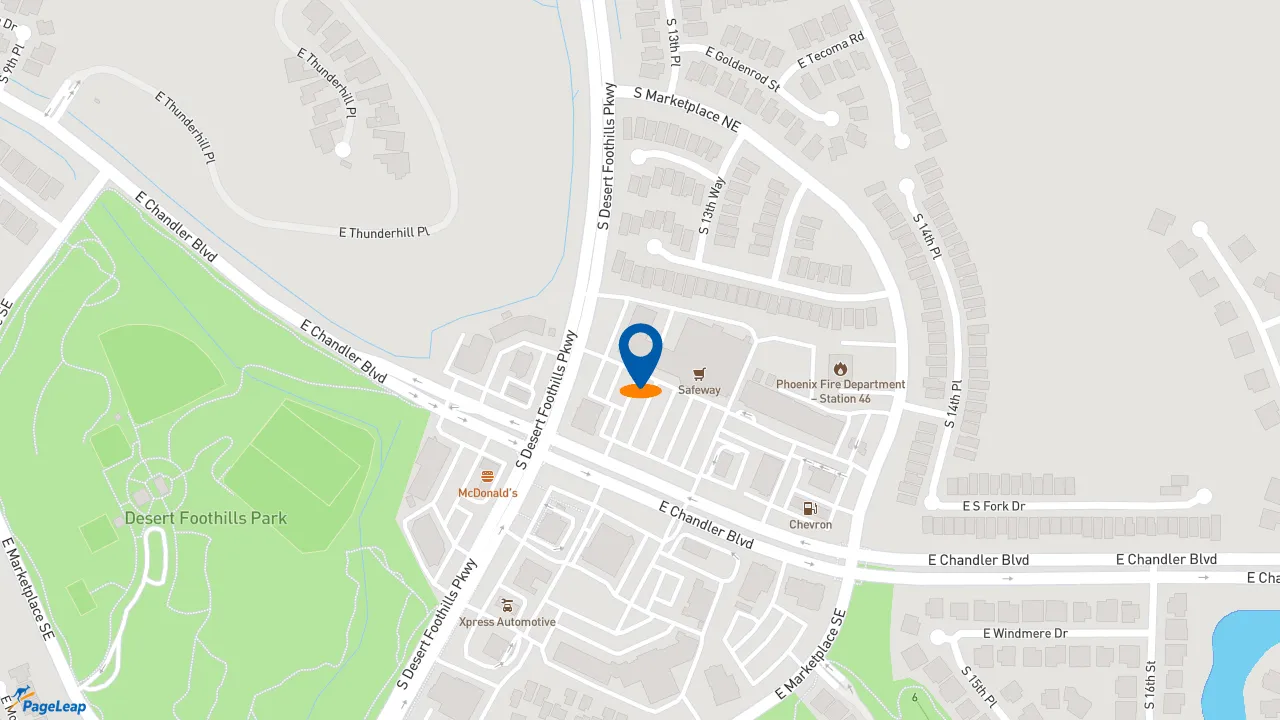https://pageleap.com map showing location of Subway in Phoenix.