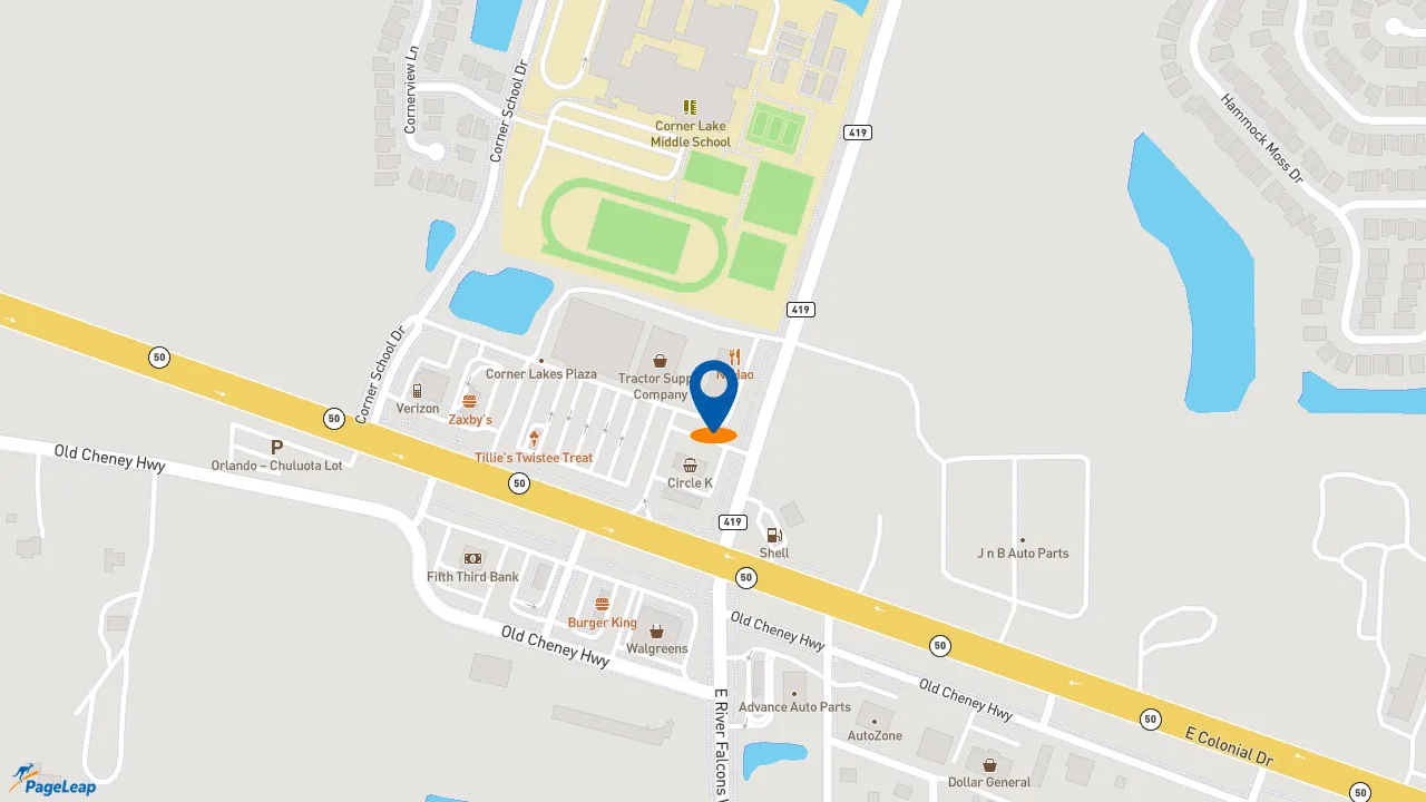 https://pageleap.com map showing location of Subway in Orlando.