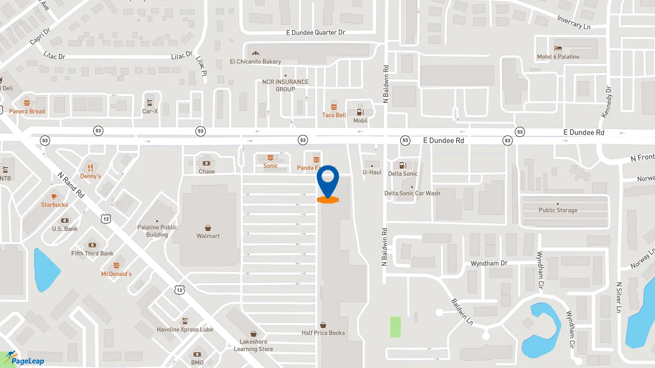 https://pageleap.com map showing location of Subway in Palatine.