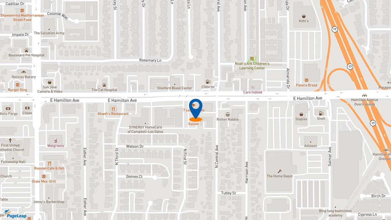 https://pageleap.com map showing location of Subway in Campbell.