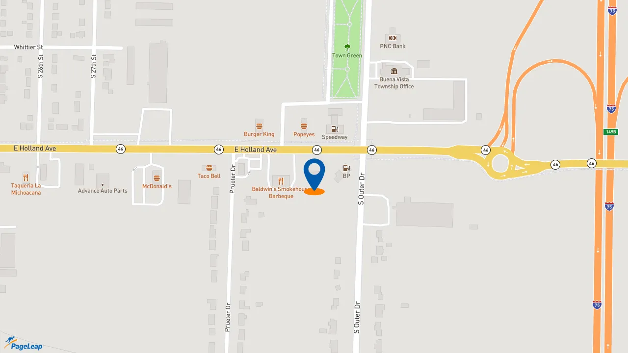 https://pageleap.com map showing location of Subway in Saginaw.