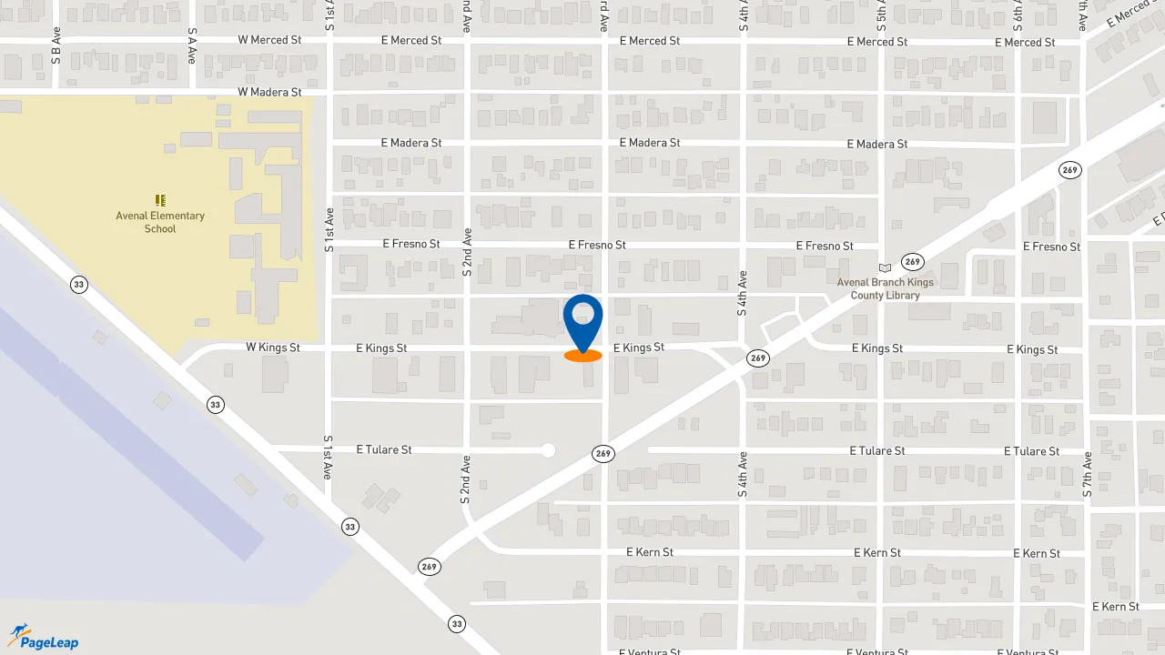 https://pageleap.com map showing location of Subway in Avenal.