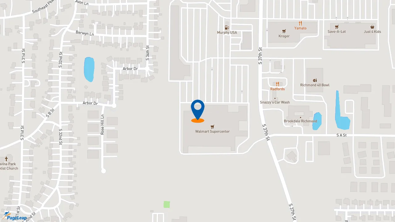 https://pageleap.com map showing location of Subway in Richmond.