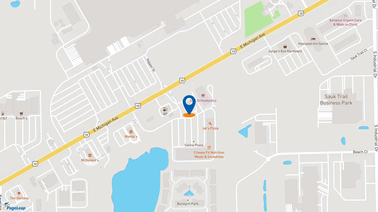 https://pageleap.com map showing location of Subway in Saline.