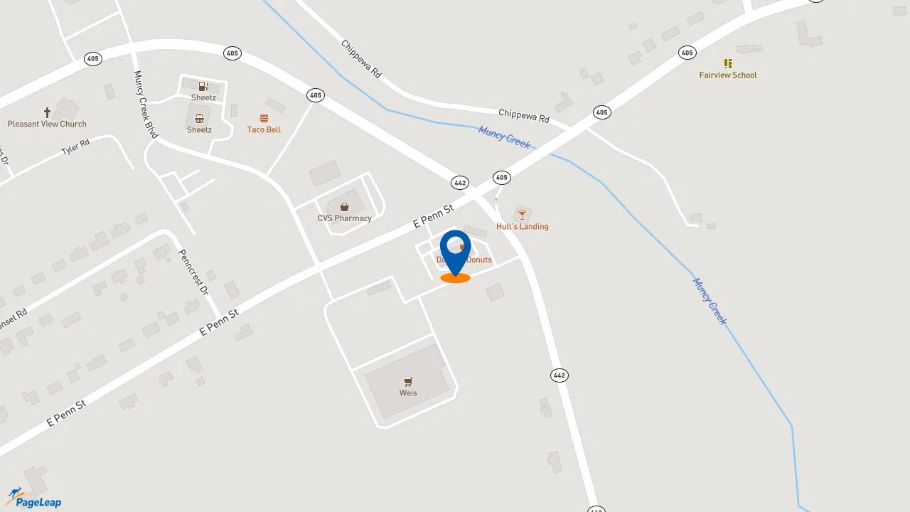 https://pageleap.com map showing location of Subway in Muncy.