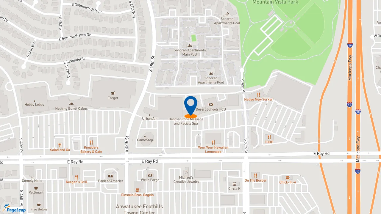 https://pageleap.com map showing location of Subway in Phoenix.