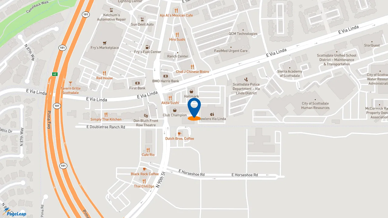 https://pageleap.com map showing location of Subway in Scottsdale.