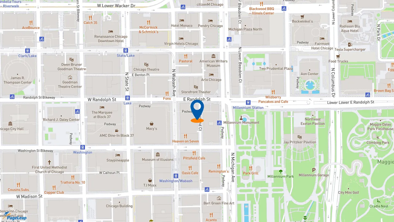 https://pageleap.com map showing location of Subway in Chicago.