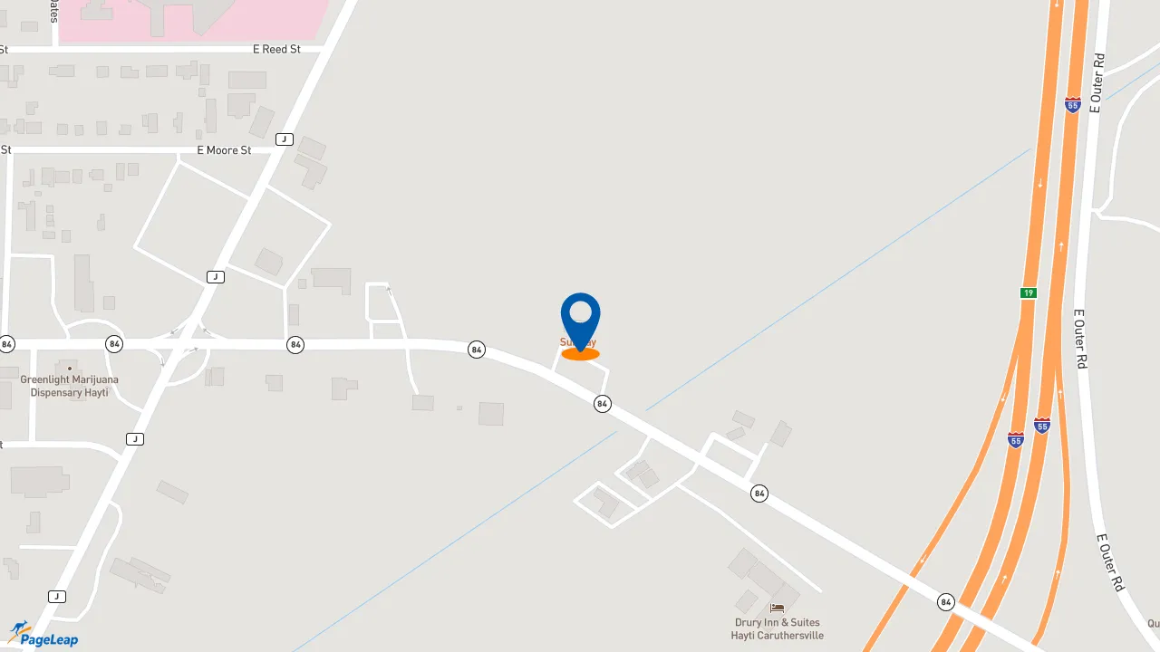 https://pageleap.com map showing location of Subway in Hayti.
