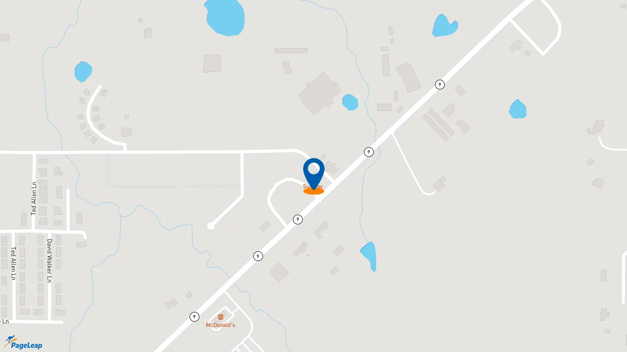 https://pageleap.com map showing location of Subway in Stigler.