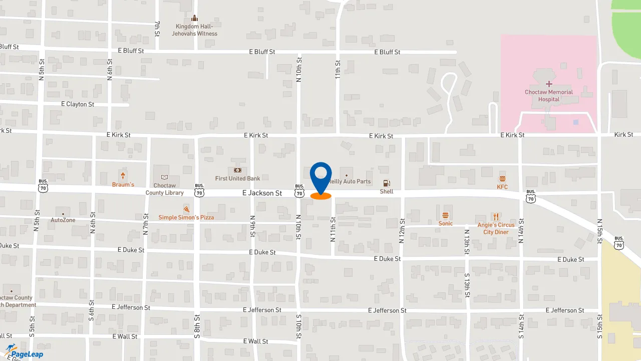 https://pageleap.com map showing location of Subway in Hugo.