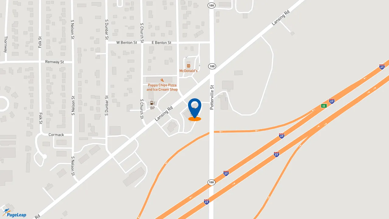 https://pageleap.com map showing location of Subway in Potterville.