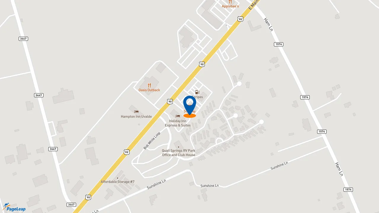 https://pageleap.com map showing location of Subway in Uvalde.
