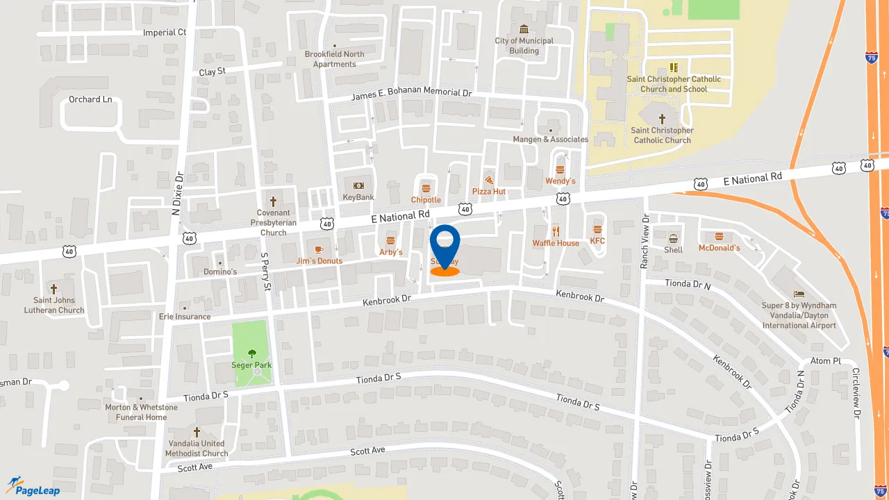 https://pageleap.com map showing location of Subway in Vandalia.