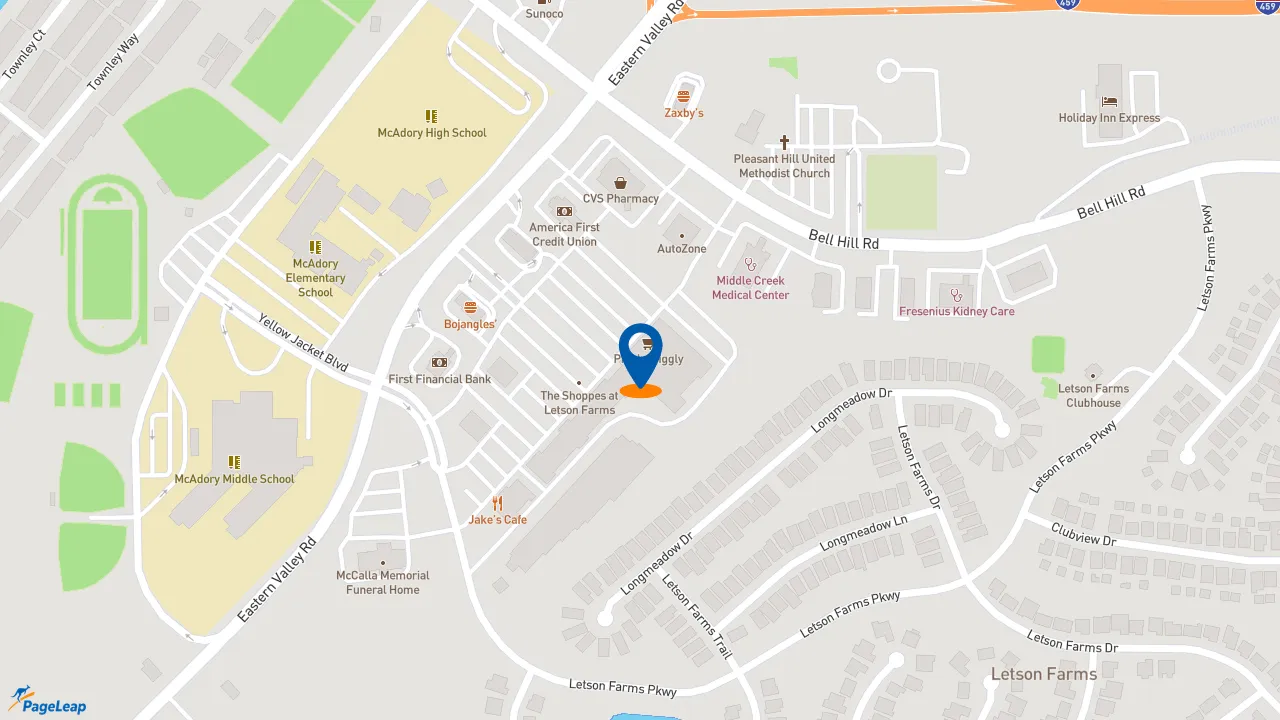 https://pageleap.com map showing location of Subway in Woodstock.