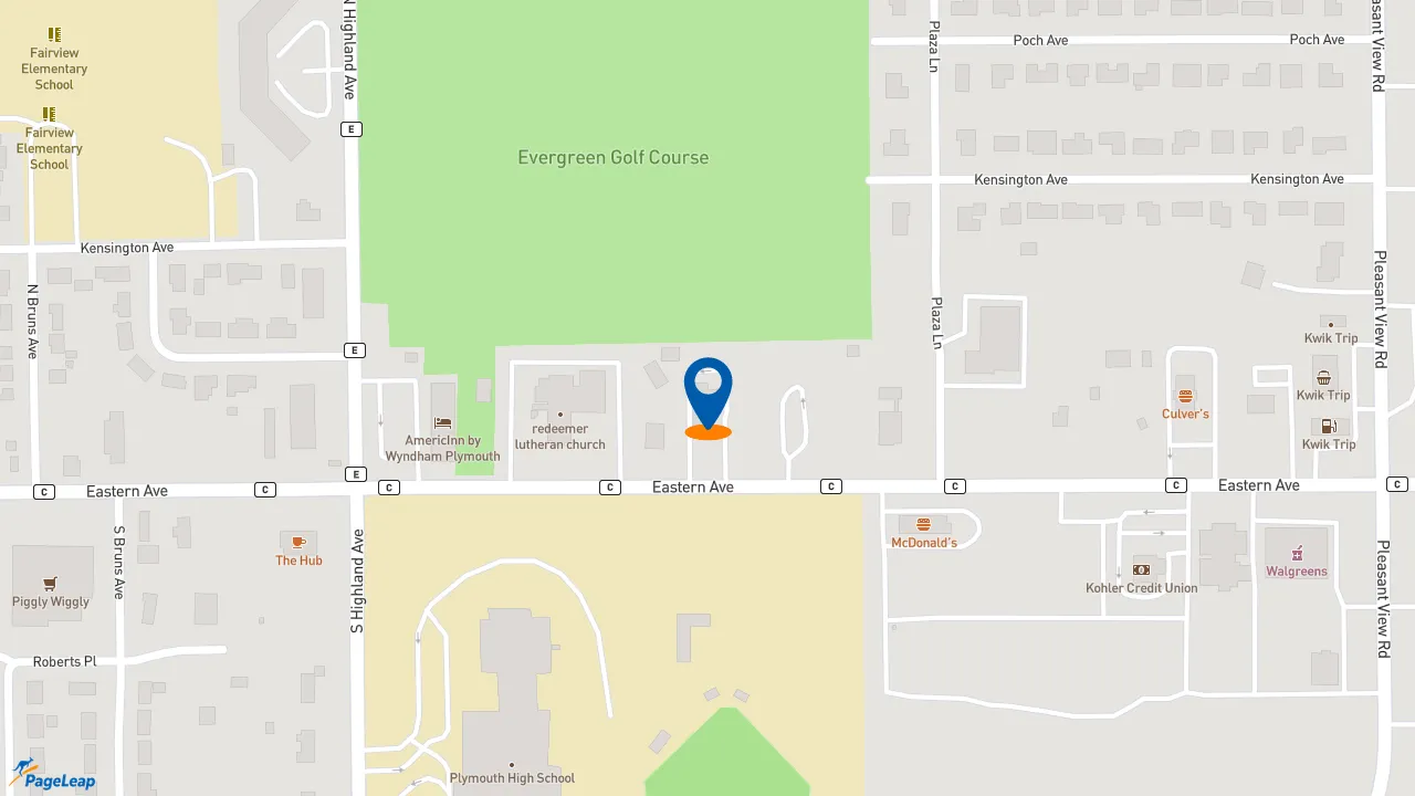 https://pageleap.com map showing location of Subway in Plymouth.