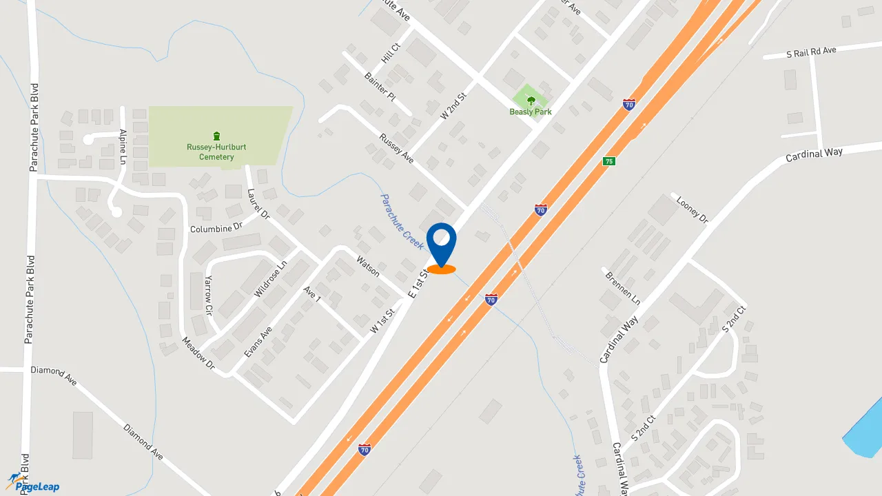 https://pageleap.com map showing location of Subway in Parachute.