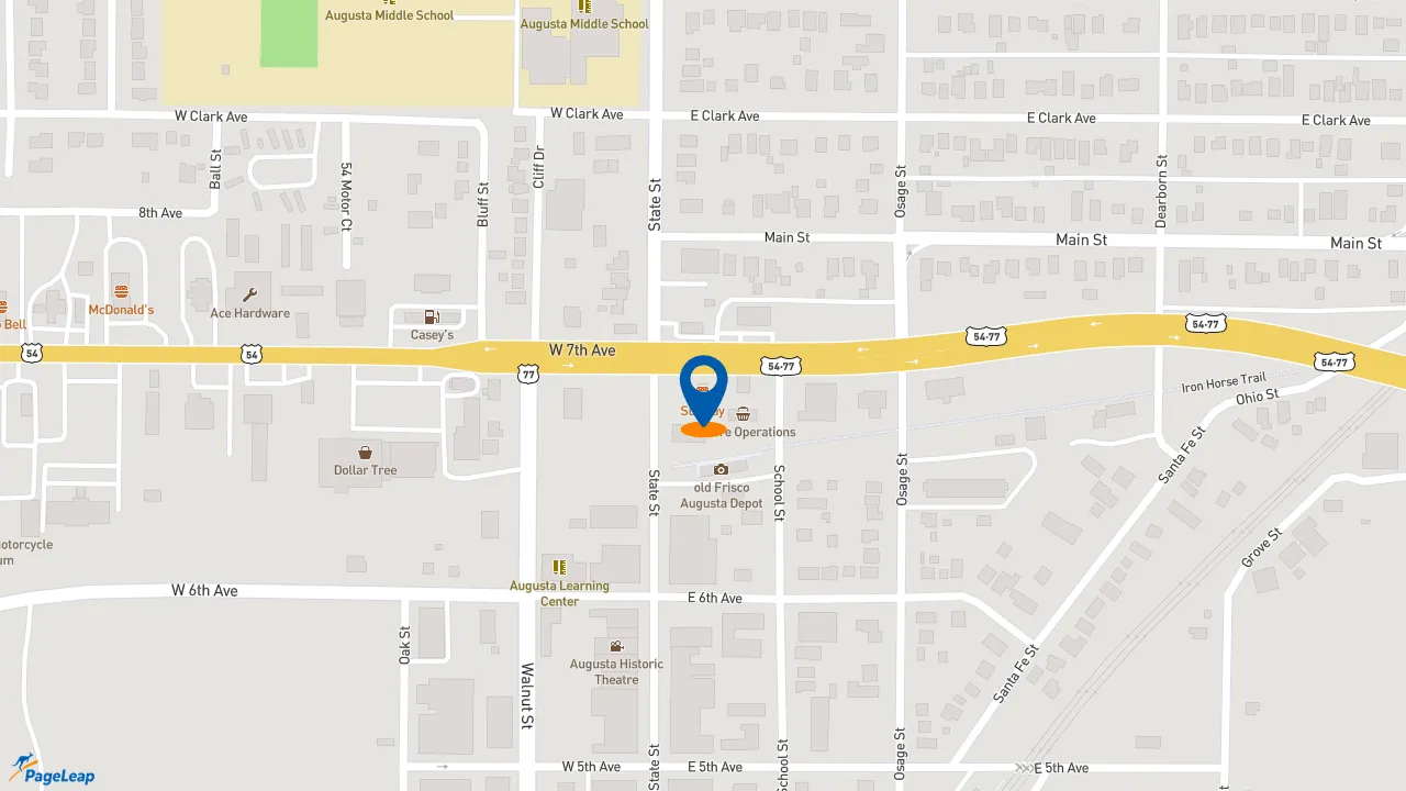 https://pageleap.com map showing location of Subway in Augusta.