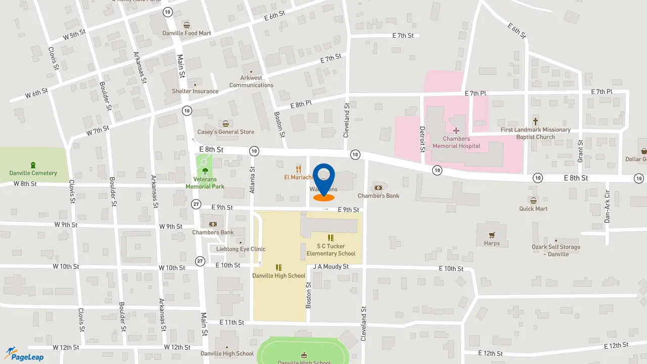 https://pageleap.com map showing location of Subway in Danville.