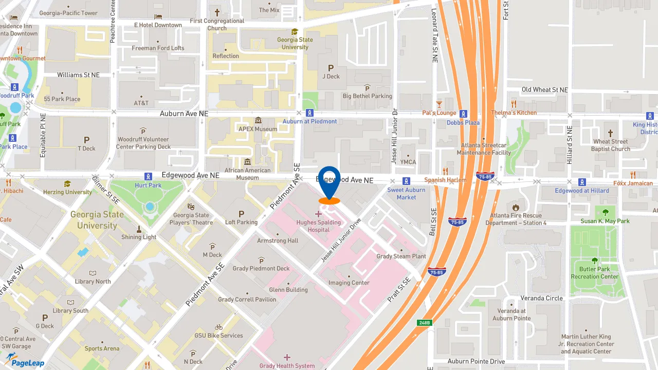 https://pageleap.com map showing location of Subway in Atlanta.