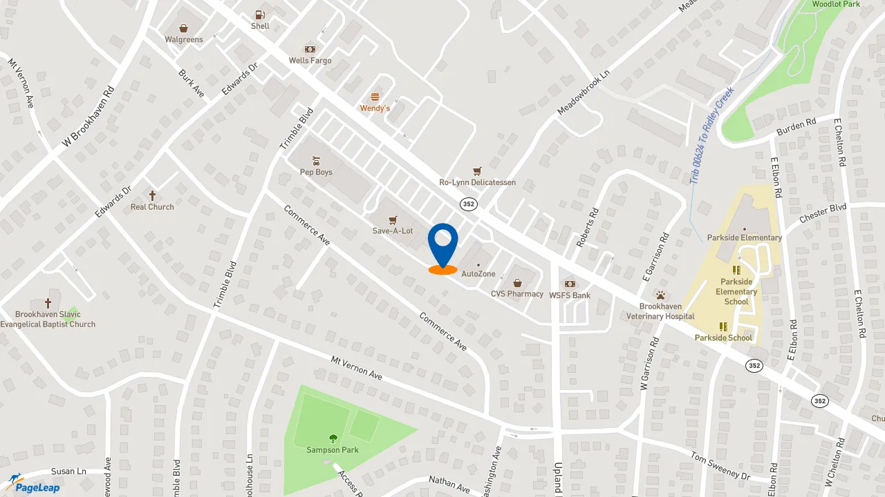 https://pageleap.com map showing location of Subway in Brookhaven.
