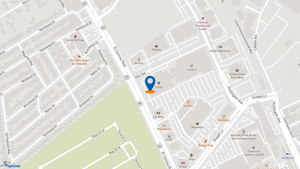 https://pageleap.com map showing location of Subway in San Bruno.