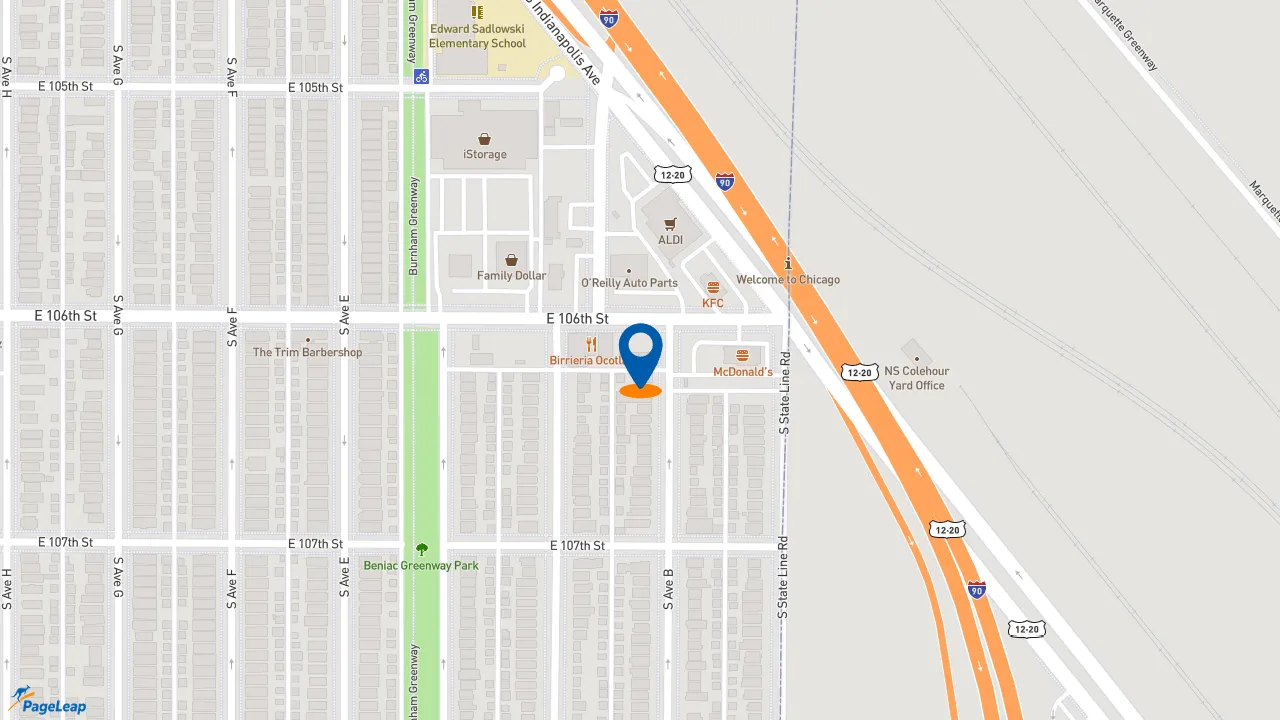 https://pageleap.com map showing location of Subway in Chicago.