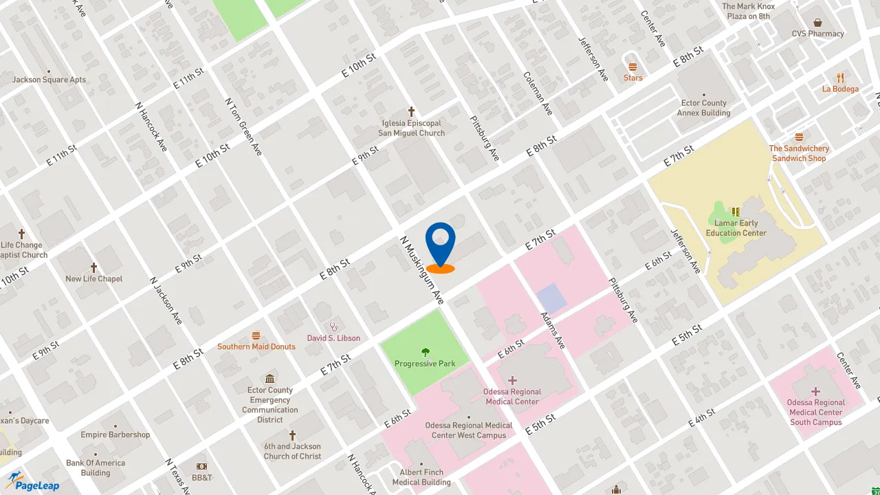 https://pageleap.com map showing location of Subway in Odessa.