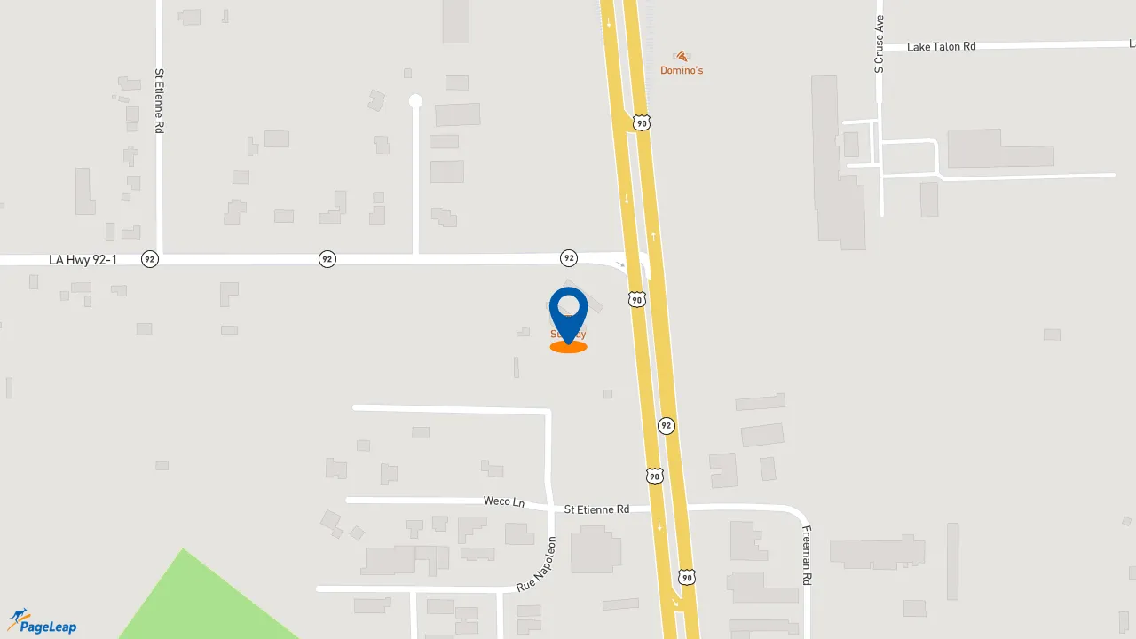 https://pageleap.com map showing location of Subway in Broussard.
