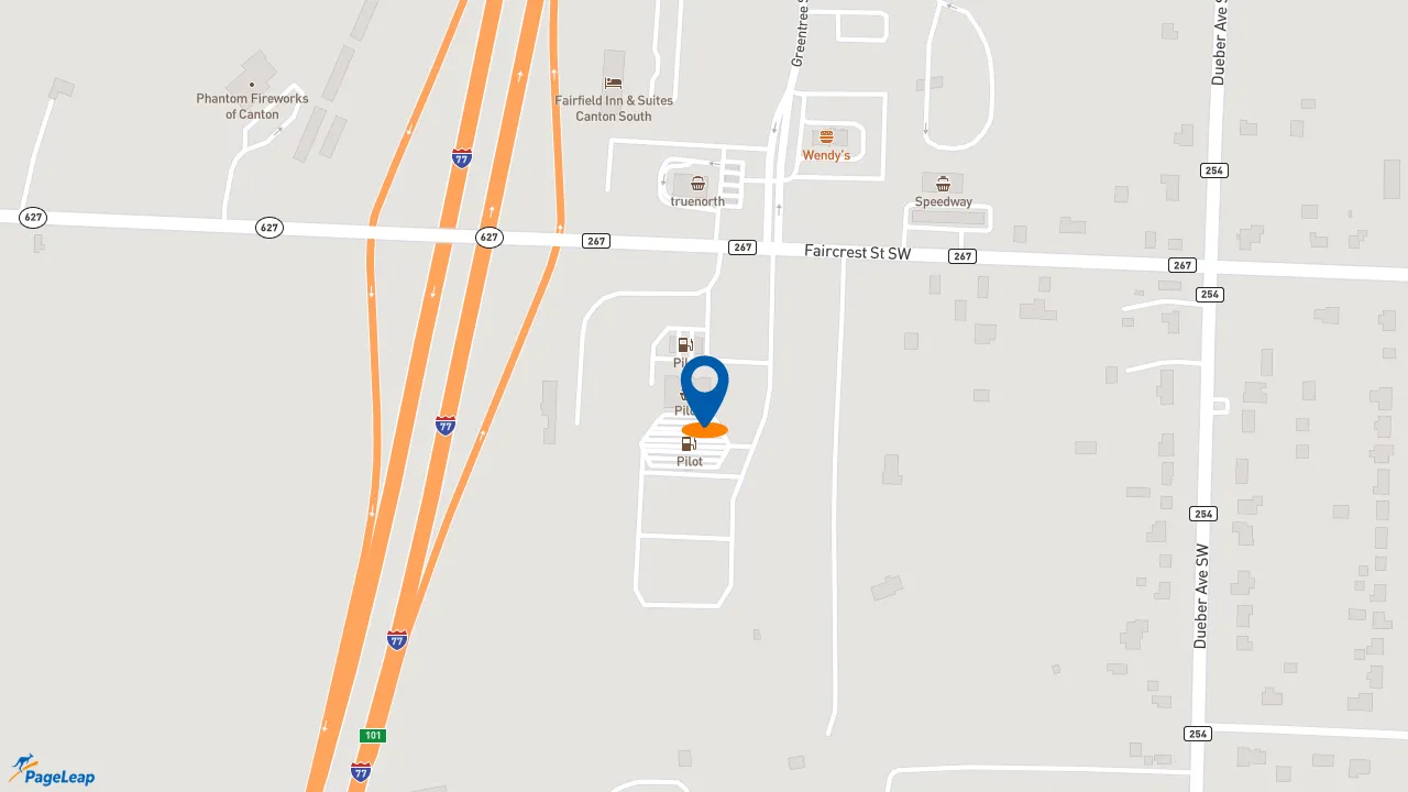 https://pageleap.com map showing location of Subway in Canton.