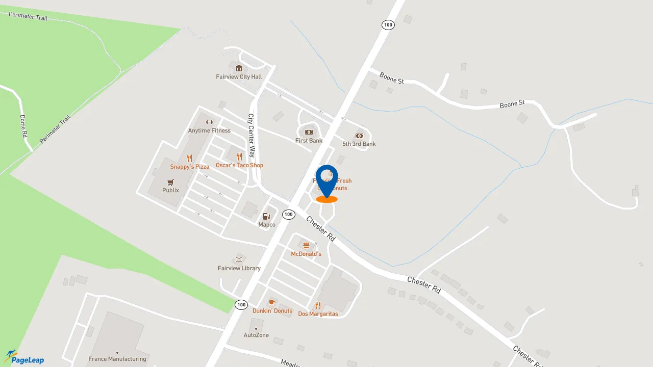 https://pageleap.com map showing location of Subway in Fairview.