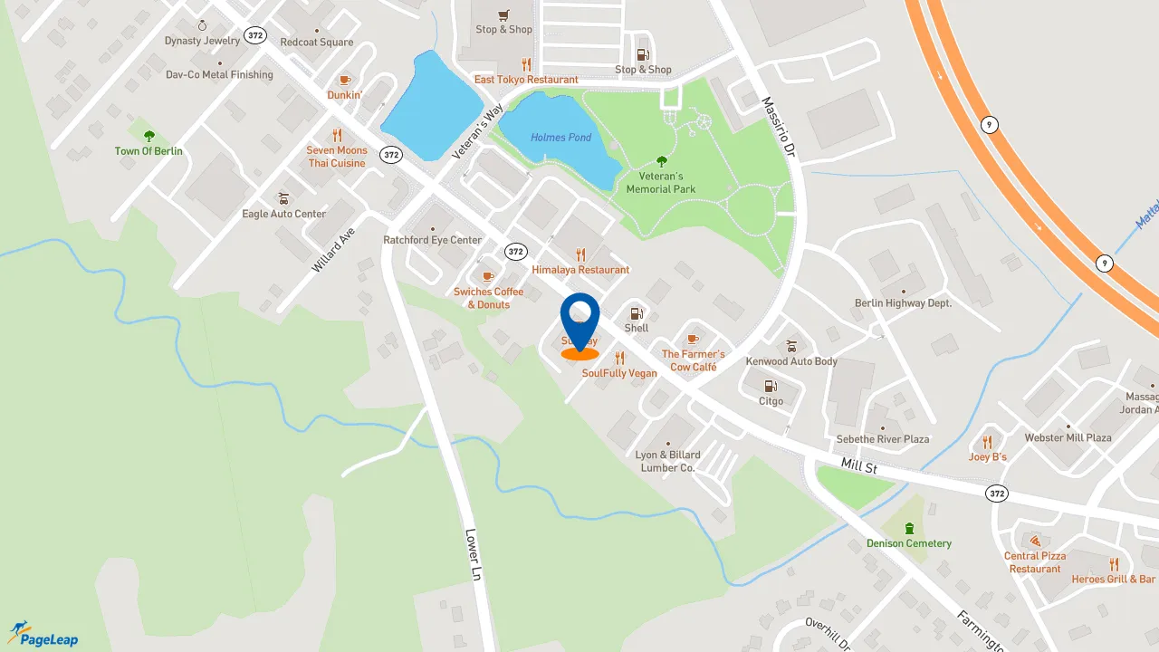 https://pageleap.com map showing location of Subway in Kensington.