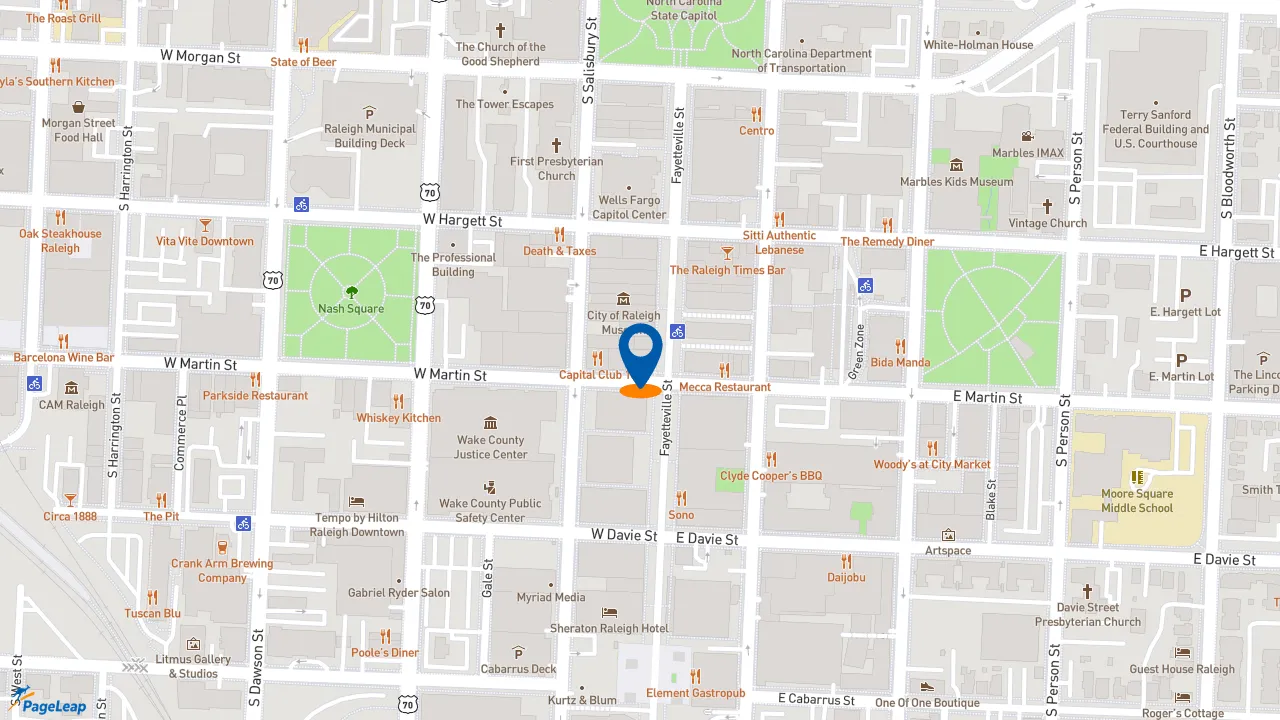 https://pageleap.com map showing location of Subway in Raleigh.