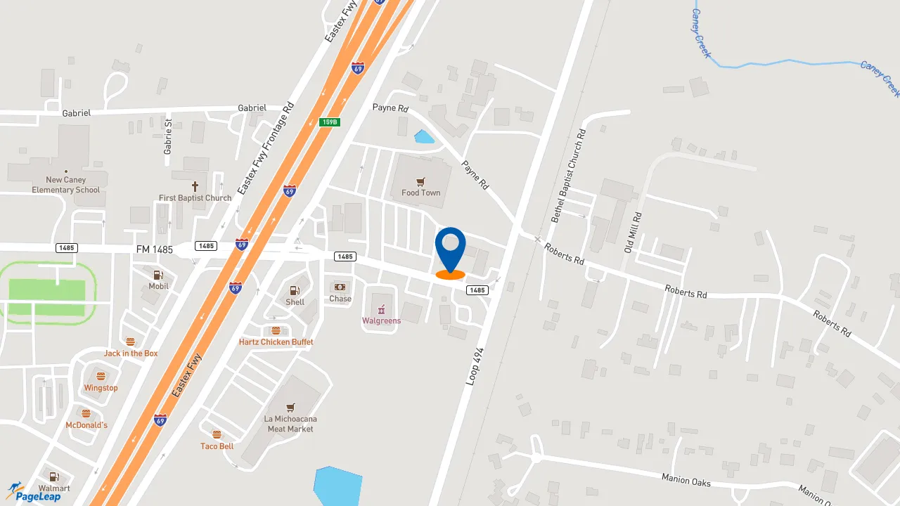 https://pageleap.com map showing location of Subway in New Caney.