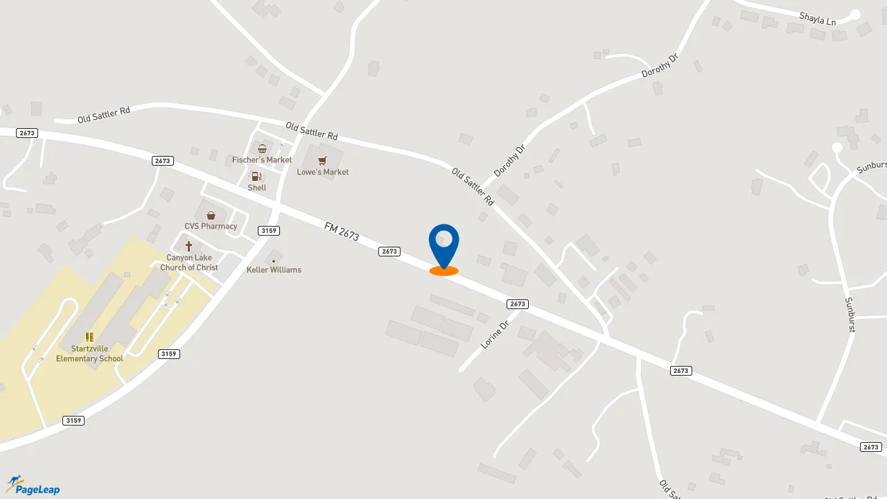 https://pageleap.com map showing location of Subway in Canyon Lake.