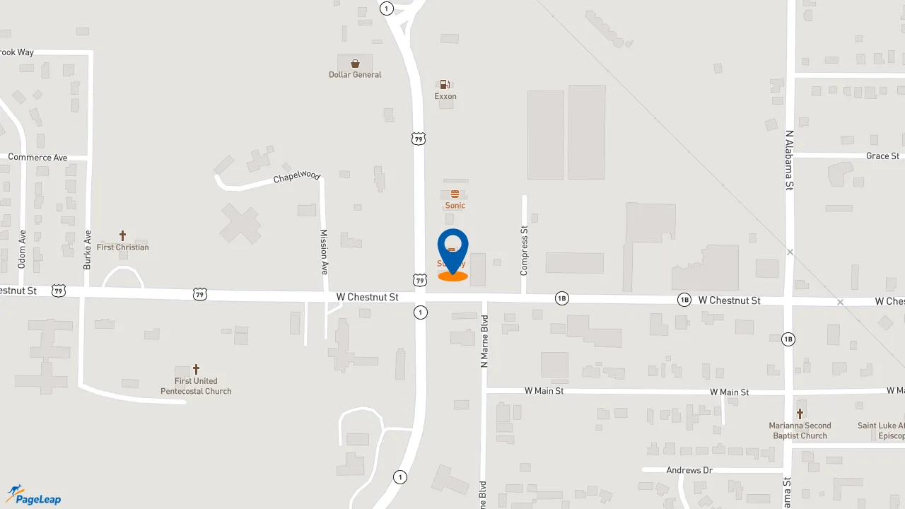 https://pageleap.com map showing location of Subway in Marianna.