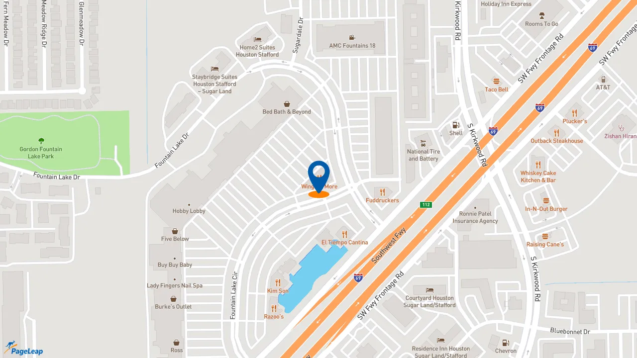 https://pageleap.com map showing location of Subway in Stafford.