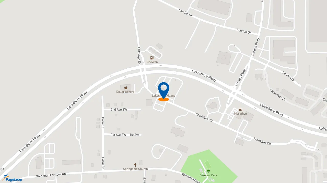 https://pageleap.com map showing location of Subway in Birmingham.