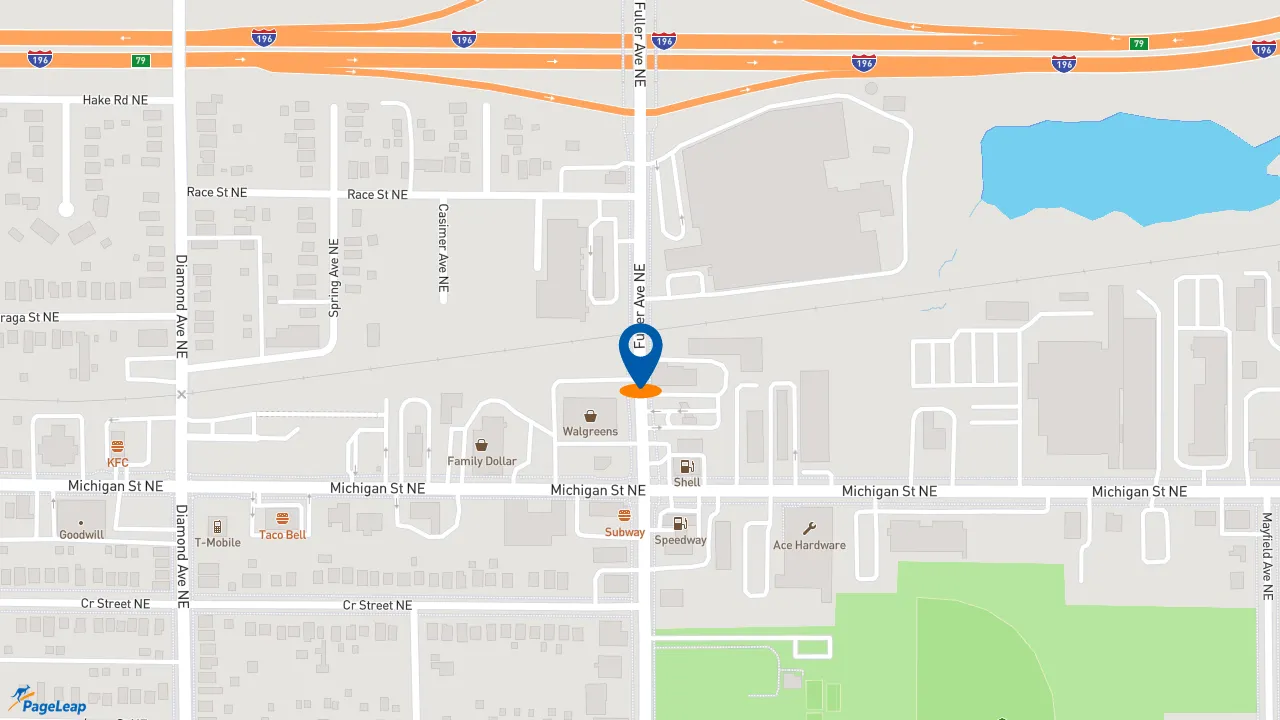 https://pageleap.com map showing location of Subway in Grand Rapids.