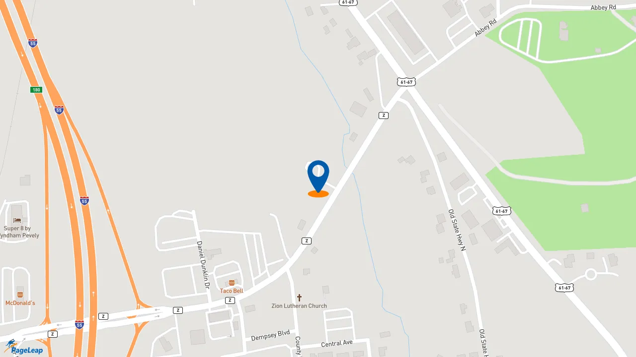 https://pageleap.com map showing location of Subway in Pevely.