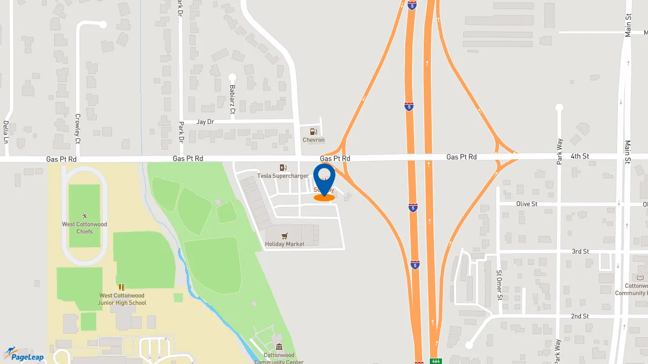 https://pageleap.com map showing location of Subway in Cottonwood.