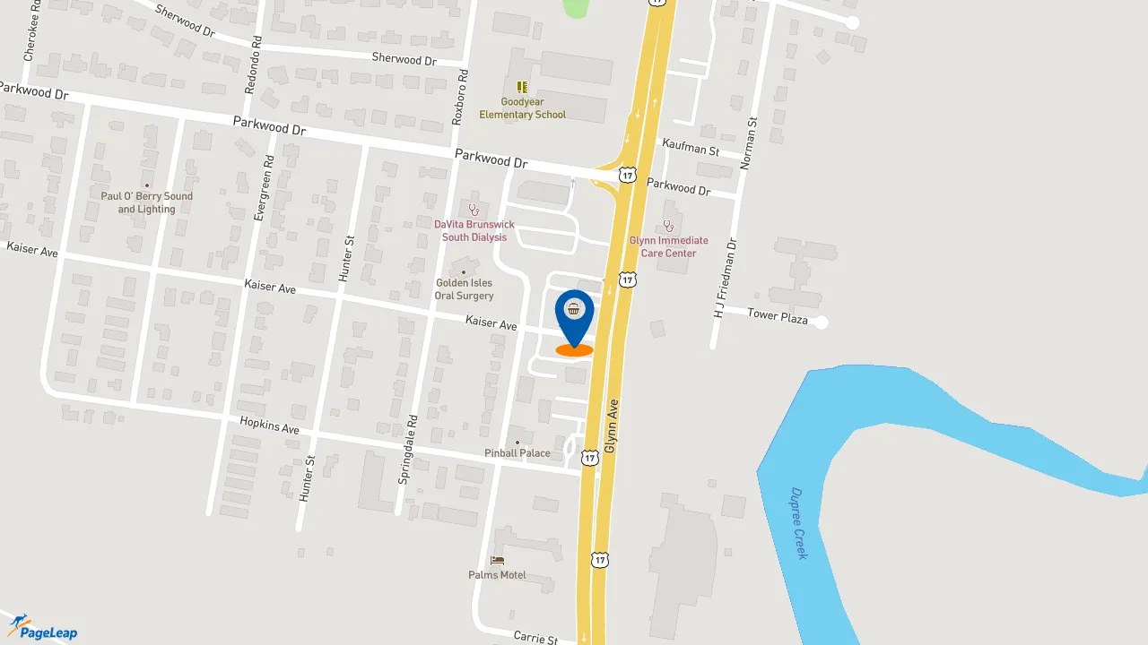https://pageleap.com map showing location of Subway in Brunswick.