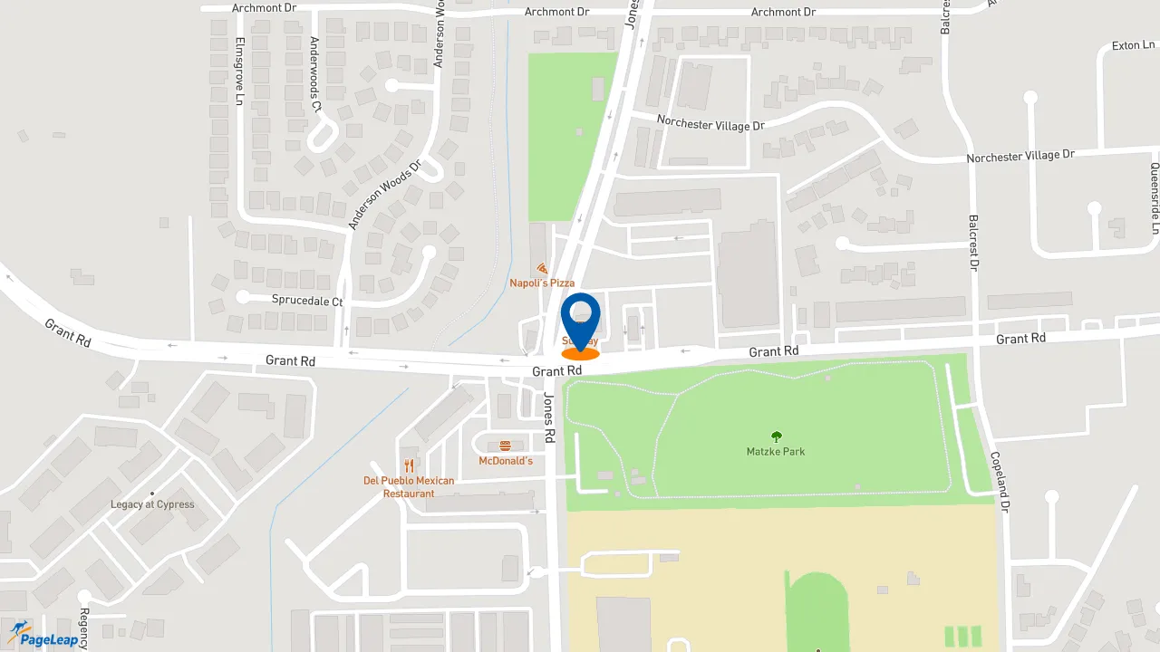 https://pageleap.com map showing location of Subway in Houston.