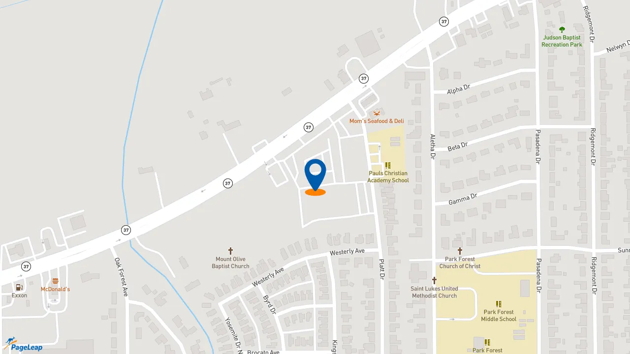 https://pageleap.com map showing location of Subway in Baton Rouge.