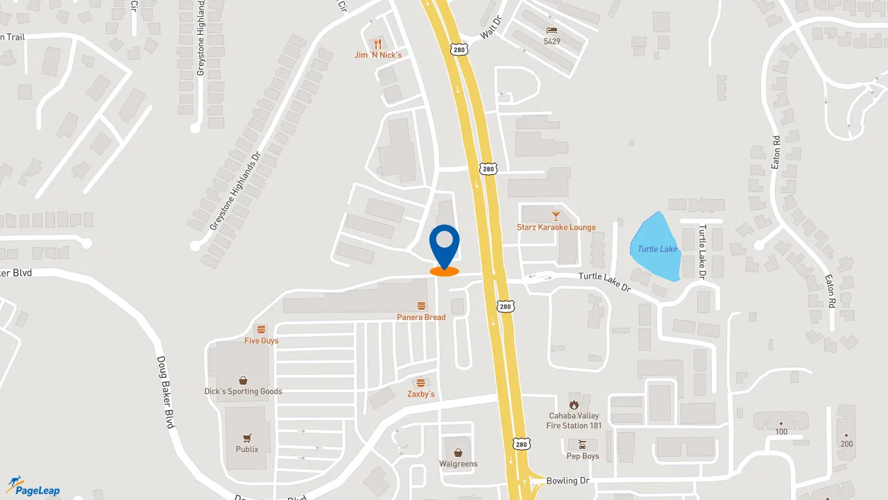 https://pageleap.com map showing location of Subway in Hoover.
