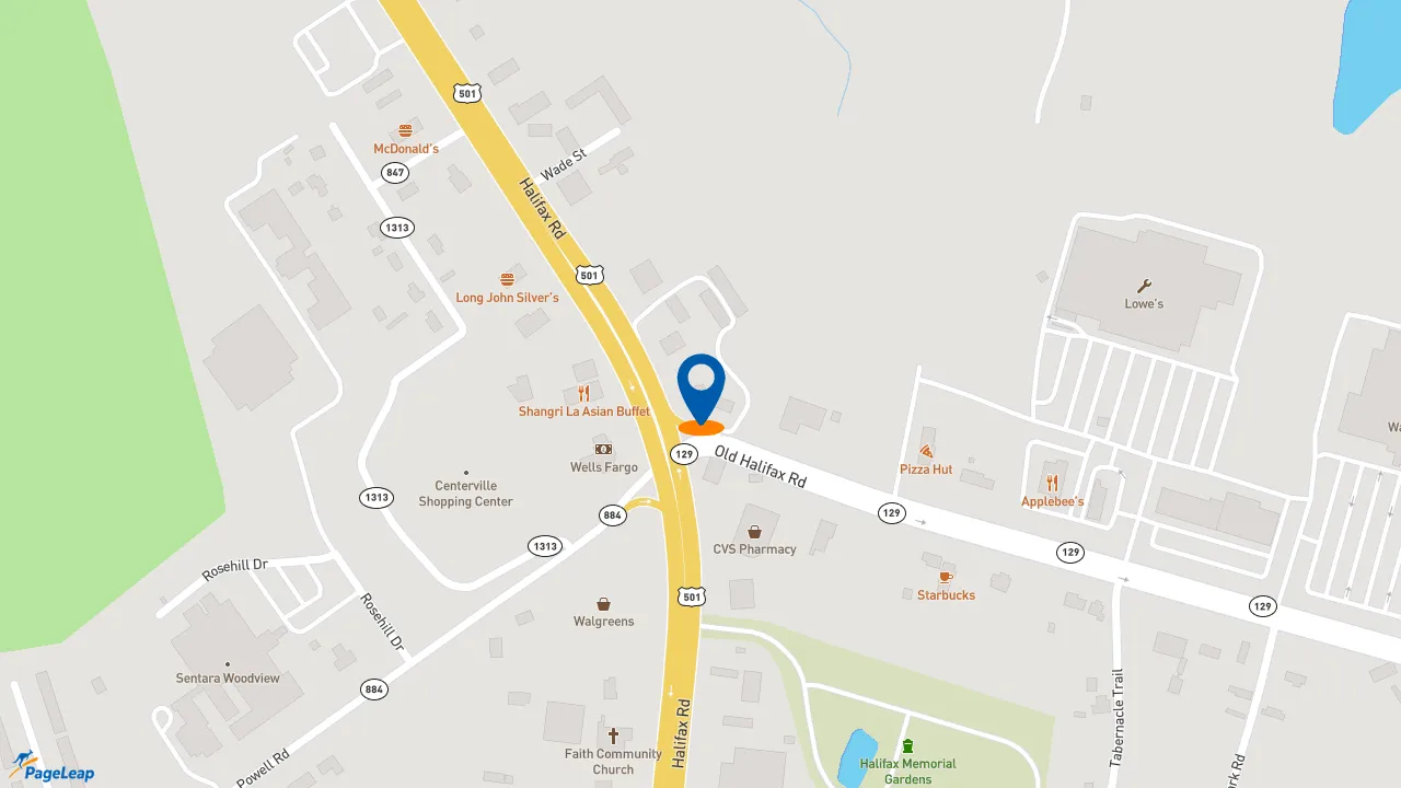 https://pageleap.com map showing location of Subway in South Boston.